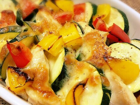 糖質制限  夏野菜とささみのオーブン焼き